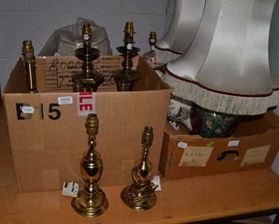 Lot 1075 - Eleven table lamps