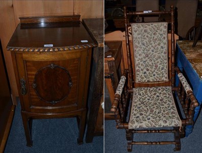 Lot 1081 - An American rocker and a bedside cupboard