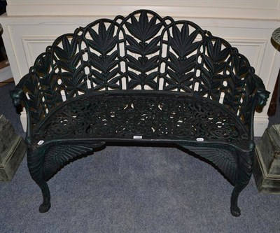 Lot 1108 - Reproduction painted cast iron garden bench