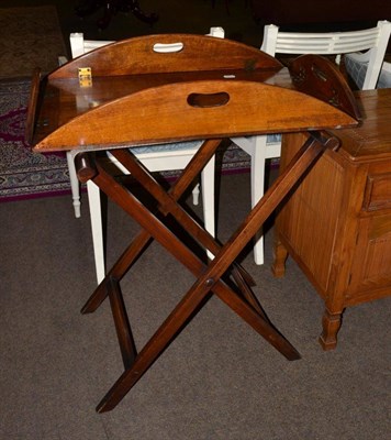 Lot 1150 - A mahogany butler's tray on stand