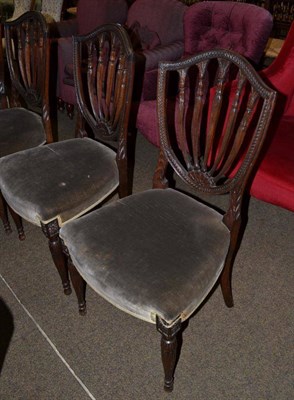 Lot 1168 - A set of six early 20th century mahogany Hepplewhite dining chairs