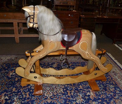 Lot 1186 - A modern pine rocking horse made by Ian Armstrong, Durham City