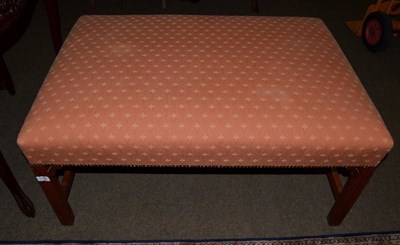 Lot 1188 - Reproduction oversized footstool with peach coloured upholstery