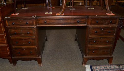 Lot 1190 - A mahogany pedestal desk