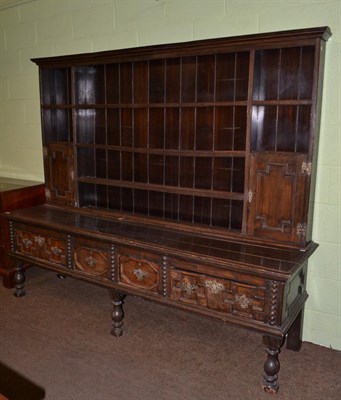 Lot 1220 - An 18th century Provincial oak dresser and rack