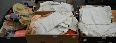 Lot 1230 - Assorted doll making accessories, costume accessories including hats and shoes, assorted white...