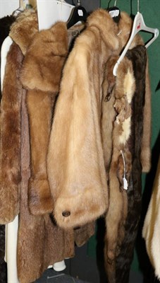 Lot 1253 - Two light brown mink jackets and two stoles (4)