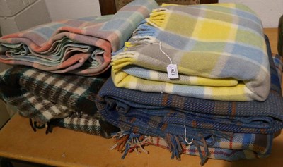 Lot 1261 - Three large early 20th century Otterburn carriage rugs 'Bulls Lugs' and two circa 1950 pastel...