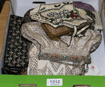 Lot 1312 - A group of circa 1920s and later bead work and sequined evening bags (one box)