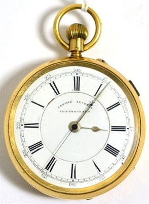 Lot 99 - An 18 carat gold chronograph pocket watch