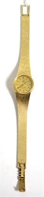 Lot 102 - A lady's 9ct gold wristwatch, signed Omega, quartz battery movement