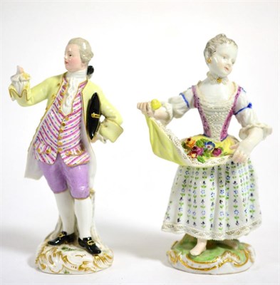 Lot 110 - Two Meissen china figures (one a.f.)