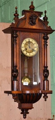Lot 143 - A late 19th century regulator type wall clock, with foliate gilt dial