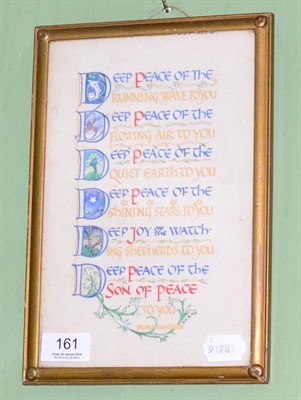Lot 161 - Framed poem by Fiona Macleod ";Under a Dark Star"; written and decorated by M Bowesley and D Hutton