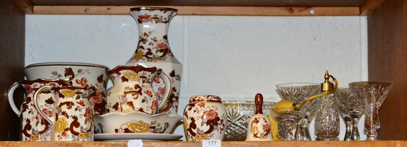 Lot 177 - Masons Brown Velvet pattern wares and cut glass