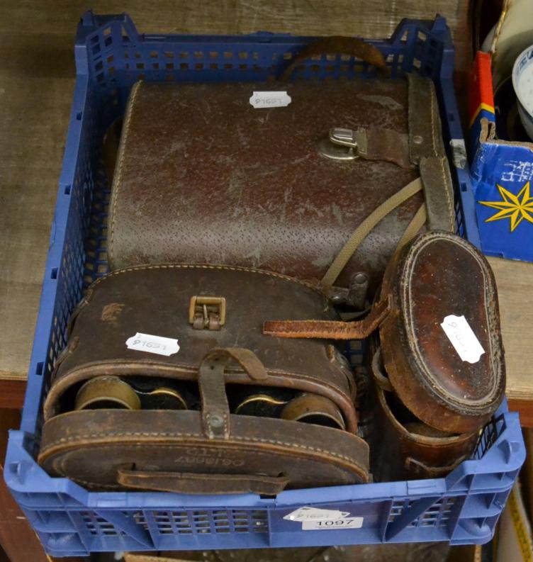 Lot 1097 - Three pairs of binoculars cased
