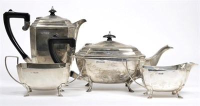 Lot 8 - A four piece silver teaset, by EHP & Co, Sheffield, 1936 (4)