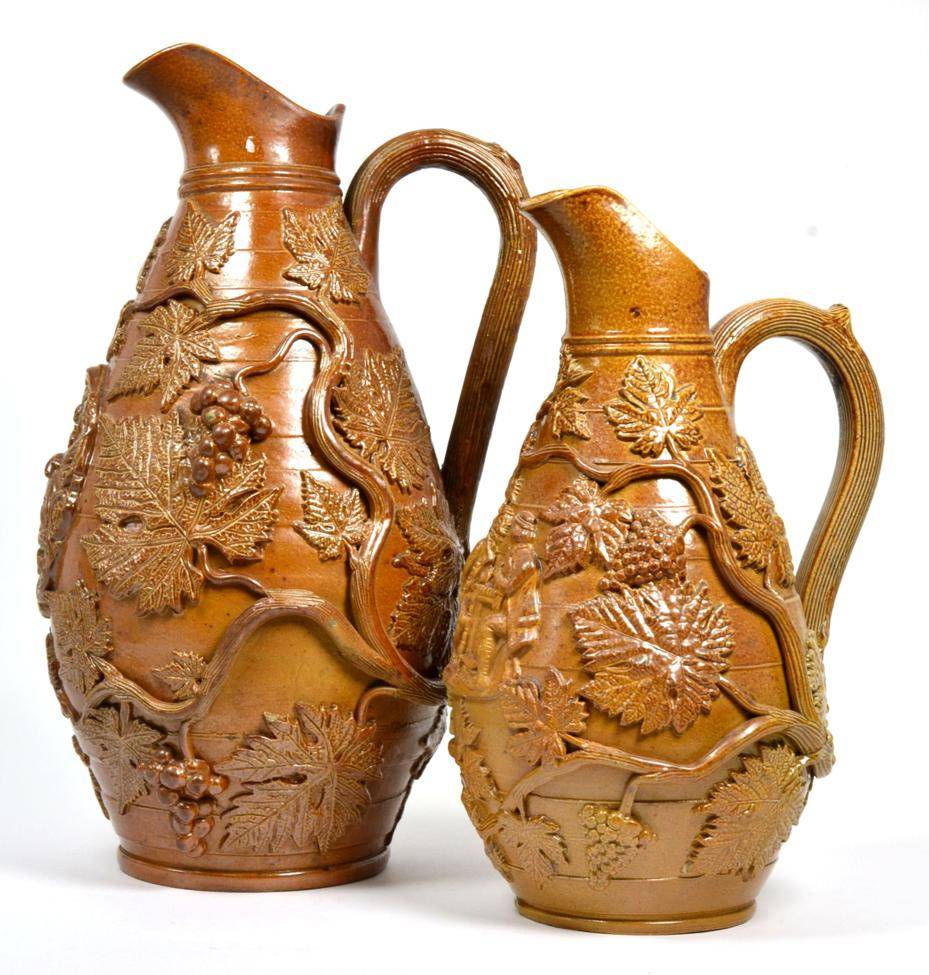 Lot 11 - Two 19th century salt-glazed stoneware wine jugs
