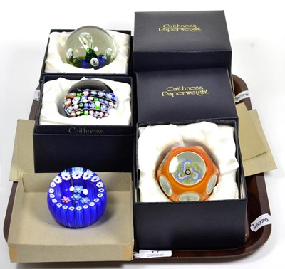 Lot 17 - Six Caithness paperweights, each boxed