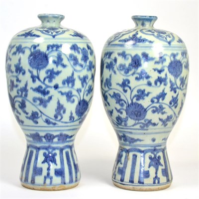 Lot 49 - A pair of Chinese porcelain Yuan style vases