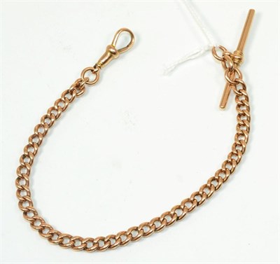 Lot 78 - A 9 carat gold watch chain and T bar