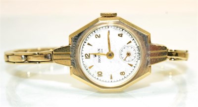 Lot 82 - A lady's 9 carat gold wristwatch, signed Rolex