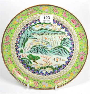 Lot 123 - A Chinese Famille vert plate