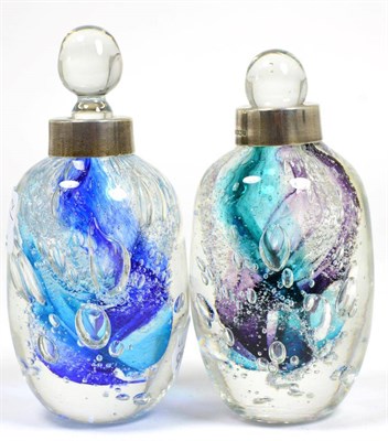 Lot 131 - A pair of Andrew Sanders silver mounted perfume bottles