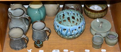 Lot 166 - A small group of studio pottery including jugs, mugs, bowls etc.