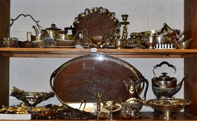 Lot 170 - A quantity of silver plate including trays, tazza's, tea wares, etc