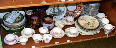 Lot 173 - A group of 19th century and later ceramics including a Royal Crown Derby plate decorated in...