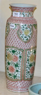 Lot 182 - A Chinese porcelain famille vert sleeve vase