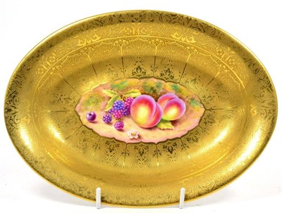 Lot 253 - H Henry signed Royal Worcester fruit painted dish