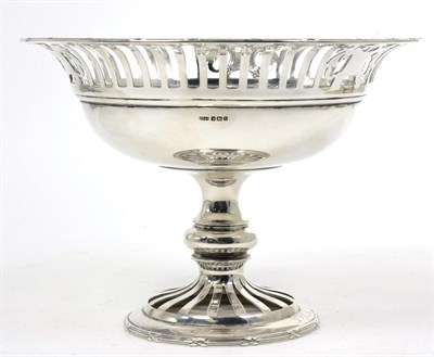 Lot 254 - A pierced silver pedestal comport, James Dixon & Sons, Sheffield 1911