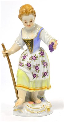 Lot 255 - A 19th century Meissen figure of a girl with grapes