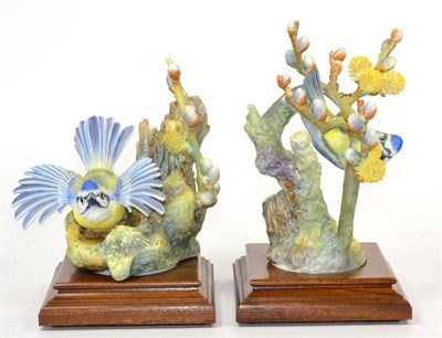 Lot 260 - A pair of Royal Worcester models of blue tits by Dorothy Doughty (with certificates)