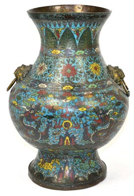 Lot 289 - A 19th century Chinese cloisonne twin handled vase