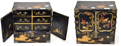 Lot 294 - A Japanese lacquered cabinet