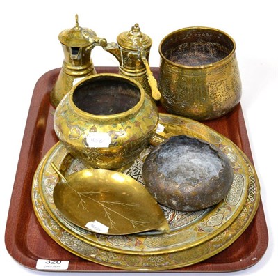 Lot 320 - Various near Eastern brass and metalwares, 19th/20th century in date (12)