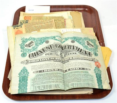 Lot 325 - Scripophily: a collection of Chinese gold loan bonds, 19th century and early 20th century