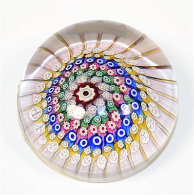 Lot 327 - A English millefiori paperweight, 19th century, probably Stourbridge, minor scratches and...