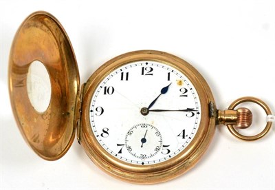 Lot 338 - A 9 carat gold half hunter pocket watch