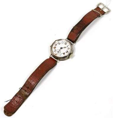 Lot 346 - A silver wristwatch, case with London import mark for 1917