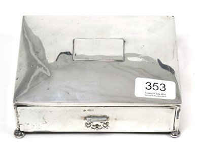 Lot 353 - A silver cigarette box with slide out drawer