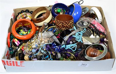 Lot 363 - A good quantity of costume jewellery, including beaded necklaces, bangles and bracelets