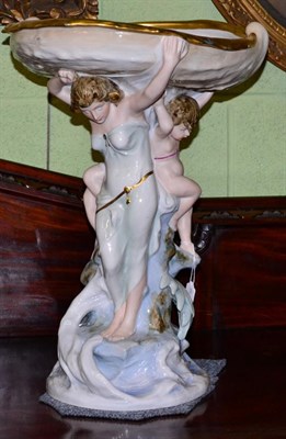 Lot 397 - A large Royal Dux figural centrepiece