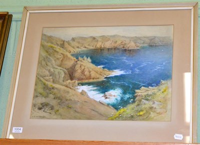 Lot 1004 - Ethel S.Cheesewright (1874-1972) Portes Sais and Grand Greve, Sark, signed, watercolour, 39cm...