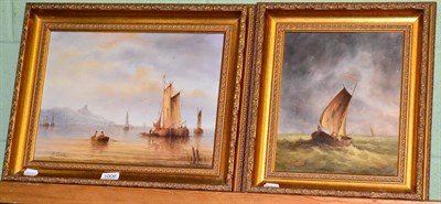 Lot 1006 - Two 20th century oil seascapes signed R. Cavalta (2)