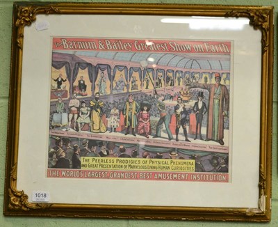 Lot 1018 - A 19th century Barnum & Bailey 'Greatest Show on Earth' poster/print