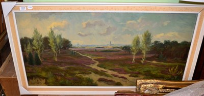 Lot 1034 - Arie Zuiderwijk (1895-1969) Extensive landscape, signed, oil on canvas